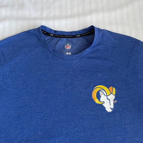 MSX Michael Strahan NFL Los Angeles Rams Mens T-Shirt Size Large Blue - Picture 2 of 11